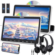 Pumpkin 10.1" Dual Screen Headrest DVD Player Ultra-thin Monitor for Kids with Wired Headphones