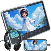 【AU Version】12" Car DVD Players with HDMI Input Headphone Mounting Bracket Dual Speaker, Car Headrest DVD Player Support Sync Screen, AV in & Out, Last Memory, Region Free