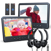 10.1 Inch 1080P Clamshell Design Dual Headrest DVD Player with HDMI and Mounting Bracket
