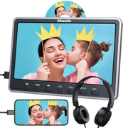 【AU Version】12" Car DVD Players with HDMI Input Headphone Mounting Bracket Dual Speaker, Car Headrest DVD Player Support Sync Screen, AV in & Out, Last Memory, Region Free
