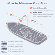 1200D Reinforced Boat Cover with Storage Bag Trailerable Marine Grade Waterproof Boat Cover Fits Bass Boat, V-Hull, Runabout, Length: 16'-18.5', Beam Width up to 94", Gray