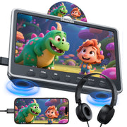 【AU Version】12" Car DVD Players with HDMI Input Headphone Mounting Bracket Dual Speaker, Car Headrest DVD Player Support Sync Screen, AV in & Out, Last Memory, Region Free