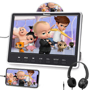 Pumpkin 12 Inch IPS Screen Slot-in Car Headrest DVD Player with HDMI Input and Headphone