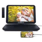 17.6 Inch Portable Blu-Ray DVD Player with 15.4" 1920×1080 HD Screen and 4000mAh Rechargeable Battery