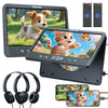 10.1" Dual Car DVD Players with HDMI Input, Headphones, Mounting Brackets, DVD Player for Car Support USB/SD Card, AV in/Out, Last Memory, Play A Same or Two Movies(2 Players)