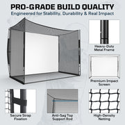 Haokelball 10x8×6FT Golf Practice Net for Backyard with Impact Screen & Carry Bag