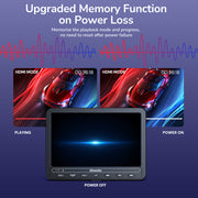 10.5 Inch DVD Player for Car with 5-Hour Rechargeable Battery, Support HDMI Input, Sync Phone/TV, 1080P Videos, USB SD, Last Memory, Region Free