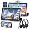 GOnavidio 10.1" Dual Screen Headrest DVD Player Ultra-thin Monitor for Kids with Wired Headphones
