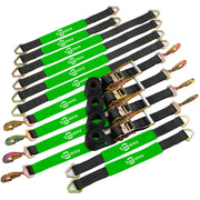 12 Pack Axle Straps Car Trailer Hauler Ratchet Tie Down Straps 2"x 8' Straps