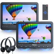 Pumpkin 2×10.5" Portable DVD Player for Car with 5-Hour Rechargeable Battery (1 Player + 1 Monitor)