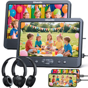 10.1" Dual Car DVD Players with HDMI Input, Headphones, Mounting Brackets, DVD Player for Car Support USB/SD Card, AV in/Out, Last Memory, Play A Same or Two Movies(2 Players)