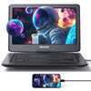 GOnavidio 17.9" Portable DVD Player with 15.6" Large Screen 5 Hours Battery, Support HDMI Input, Sync TV/Projector, USB SD Card, Last Memory, Region Free