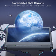 12" Full HD Screen Portable Car DVD Player Headrest Battery USB SD W/Headsets