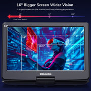 【Mother‘s Day Deal】17.9" Portable DVD Player with 15.6" Large Screen 5 Hours Battery, Support HDMI Input, Sync TV/Projector, USB SD Card, Last Memory, Region Free