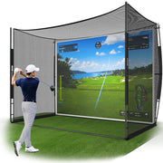 Haokelball 10x8×6FT Golf Practice Net for Backyard with Impact Screen & Carry Bag