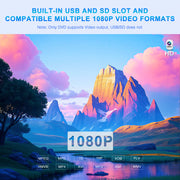 GOnavidio 10.1" Dual Screen Headrest DVD Player Ultra-thin Monitor for Kids with Wired Headphones