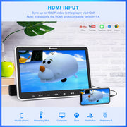 10.1 Inch Car DVD Player Inhalation Headrest Monitor with HDMI Input and Mounting Bracket Support USB/SD Region Free Last Memory