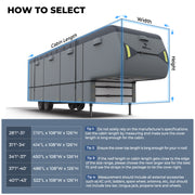 40'1"-43' Heavy Duty 7 Layers 5th Wheel RV Cover with 4 Tire Covers