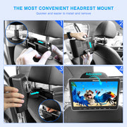 GOnavidio 10.1" Dual Screen Headrest DVD Player Ultra-thin Monitor for Kids with Wired Headphones