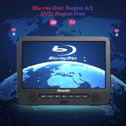 10.1'' Portable Blu Ray Players for Car with Rechargeable Battery, Dual Screen Blu Ray DVD Players Support 1080P Video, Dolby Audio, HDMI Out, Sync Screen, Last Memory, USB/SD, Play A Same Movie
