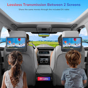 10.1'' Portable Blu Ray Players for Car with Rechargeable Battery, Dual Screen Blu Ray DVD Players Support 1080P Video, Dolby Audio, HDMI Out, Sync Screen, Last Memory, USB/SD, Play A Same Movie