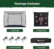 Haokelball Heavy-Duty Golf Hitting Cage 10x8x6ft Large Golf Practice Net w/Target Cloth Bag