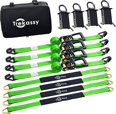 12Pack Straps Car Trailer Hauler Ratchet Tie Down Strap Towing Tire Straps Kit e 12Pack Straps Car Trailer Hauler Ratchet Tie Down Strap Towing Tire Straps Kit e