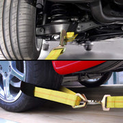 2”x 96” Car Tie Down Straps for Trailers, Heavy Duty Car Hauler Straps - 2+2 Axle Straps and 2 Ratchet Straps