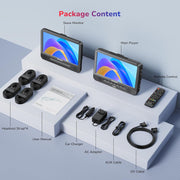 10.1'' Portable Blu Ray Players for Car with Rechargeable Battery, Dual Screen Blu Ray DVD Players Support 1080P Video, Dolby Audio, HDMI Out, Sync Screen, Last Memory, USB/SD, Play A Same Movie