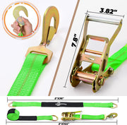 8 Pack Axle Straps Car Trailer Cargo Hauler Ratchet Tie Down Straps Snap Hooks