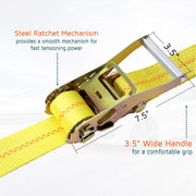 Trekassy 2”x 96” Car Tie Down Straps for Trailers, Heavy Duty Car Hauler Straps - 2+2 Axle Straps and 2 Ratchet Straps