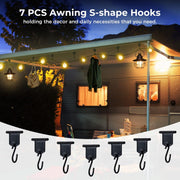 RV Awning Fabric Replacement,【Upgraded 280GSM Anti-Fading Fabric】 with Awning Tie Down Kits & 7 Hooks, Universal Outdoor Canopy for Motorhome and Trailer Awnings- 14'(Fabric 13'2"), Gray