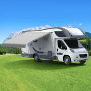 RV Awning Fabric Replacement,【Upgraded 280GSM Anti-Fading Fabric】 with Awning Tie Down Kits & 7 Hooks, Universal Outdoor Canopy for Motorhome and Trailer Awnings- 14'(Fabric 13'2"), Gray