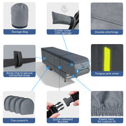 40'1"-43' Heavy Duty 7 Layers 5th Wheel RV Cover with 4 Tire Covers