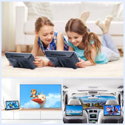 GOnavidio 10.1" Dual Screen Headrest DVD Player Ultra-thin Monitor for Kids with Wired Headphones