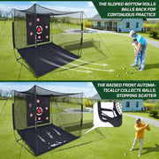 Haokelball Heavy-Duty Golf Hitting Cage 10x8x6ft Large Golf Practice Net w/Target Cloth Bag