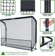 Haokelball 10x7.5ft Heavy Duty Golf Netting Net with Carry Bag for Backyard Outdoor Use