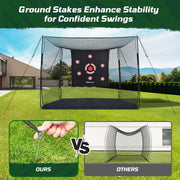 Haokelball Heavy-Duty Golf Hitting Cage 10x8x6ft Large Golf Practice Net w/Target Cloth Bag