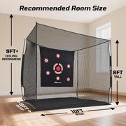 Haokelball Heavy-Duty Golf Hitting Cage 10x8x6ft Large Golf Practice Net w/Target Cloth Bag