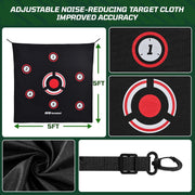 Haokelball Heavy-Duty Golf Hitting Cage 10x8x6ft Large Golf Practice Net w/Target Cloth Bag