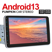 Pumpkin 10.1" Android 13 Head Unit Double Din 1280*720 IPS Touch Screen Car Stereo with Bluetooth Sat Nav (2GB+32GB)