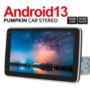 Pumpkin 10.1 Inch Adjustable IPS Touch Screen Android 13 Single Din Car Audio/Stereo (2GB+32GB)
