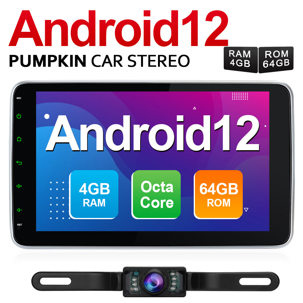 10 Inch Car Stereo Universal Double Din with Rotating Screen GPS – Pumpkin