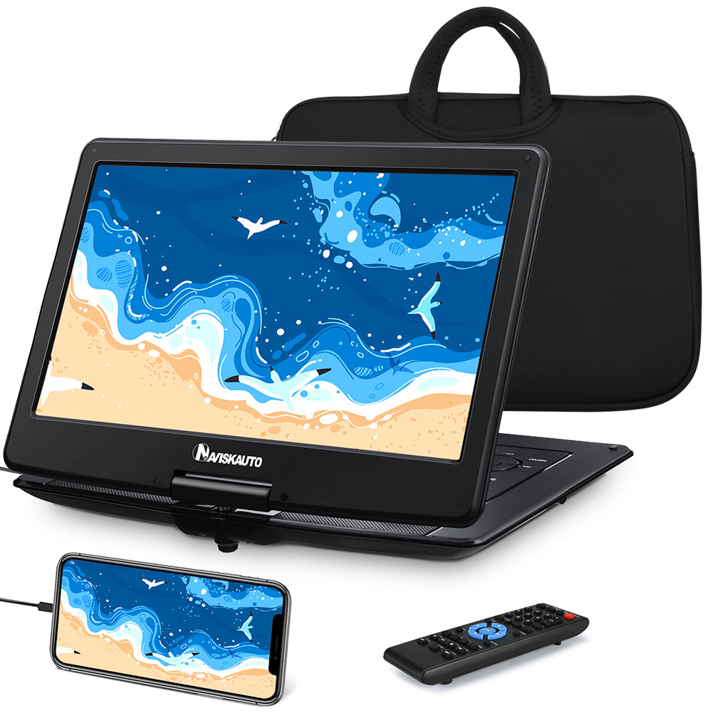 16" HD Portable DVD Player Monitor with Rechargeable Battery and HDMI Pumpkin