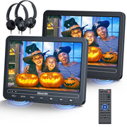 【Pre-Sale】10.5" Dual Screen Portable DVD Player for Car with Built-in Rechargeable Battery, Support USB/SD Card, Last Memory