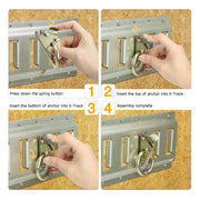 【Extra 10% OFF】E Track Tie Down Rail Kit 6 Pack FOR 5' E Track Rails Enclosed Cargo Trailer