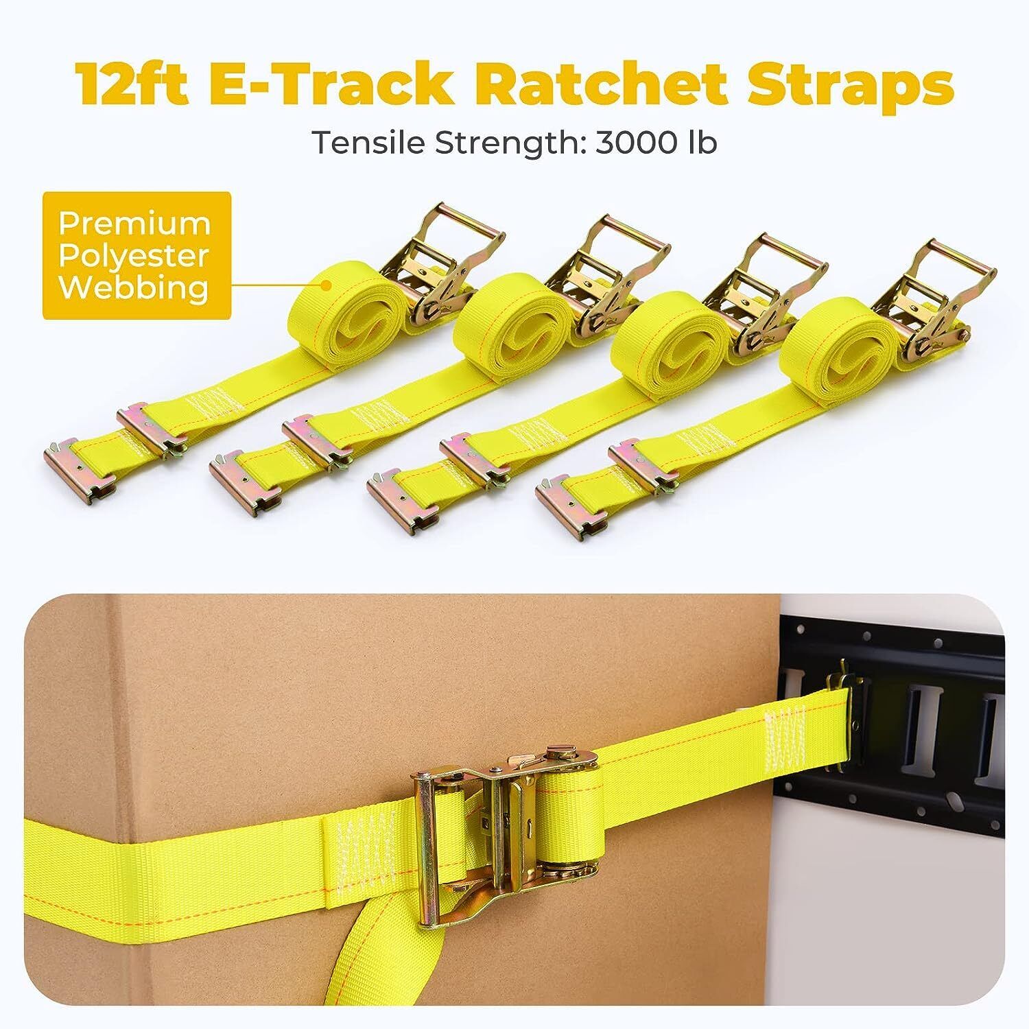 4 Pack 5ft Horizontal E-Track Rails for Enclosed Trailers, Trailer Bed ...