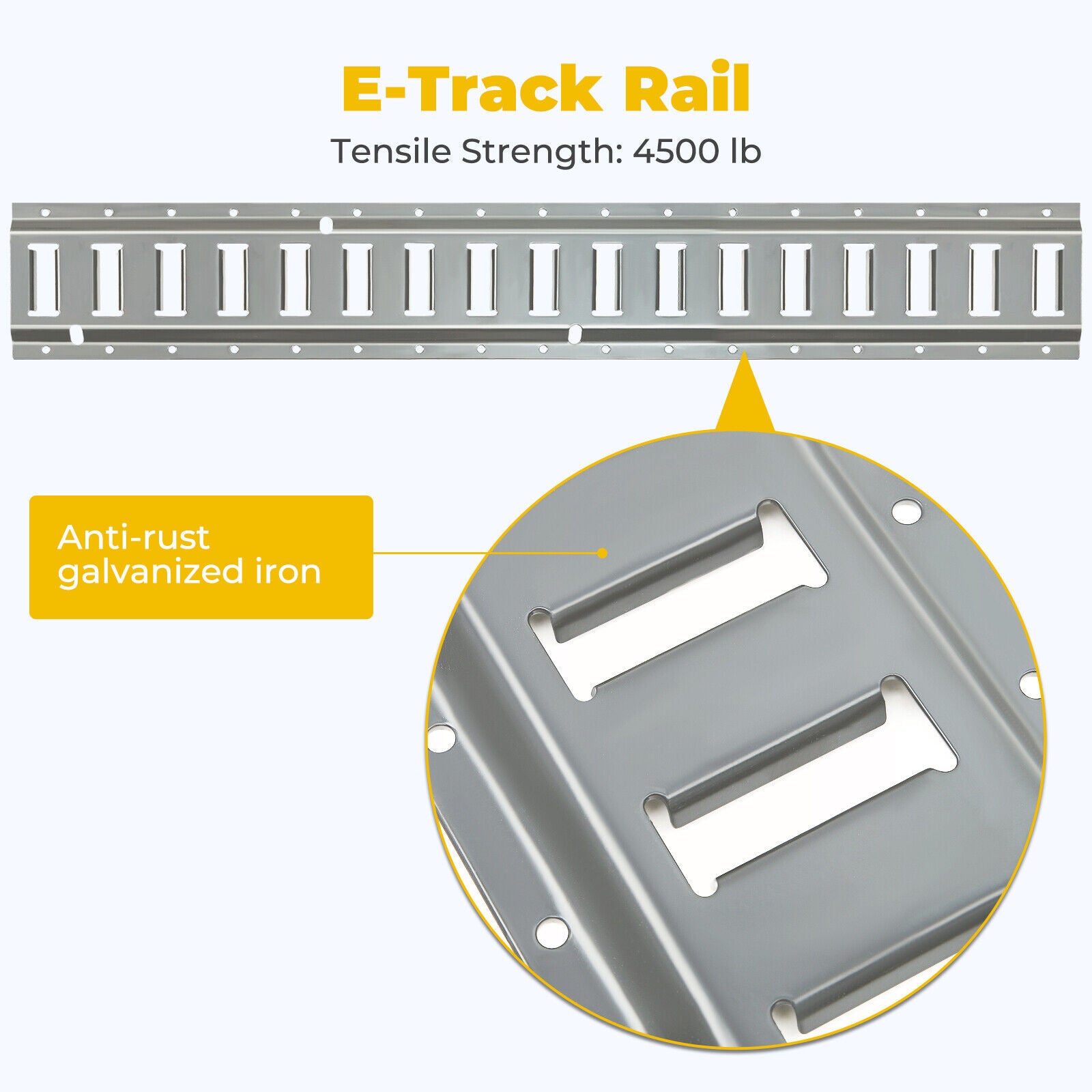 Enclosed Spring Rails E Track Tie Down Rail Kit 6 Pack FOR 5' E Track Rails Enclosed Cargo T ...