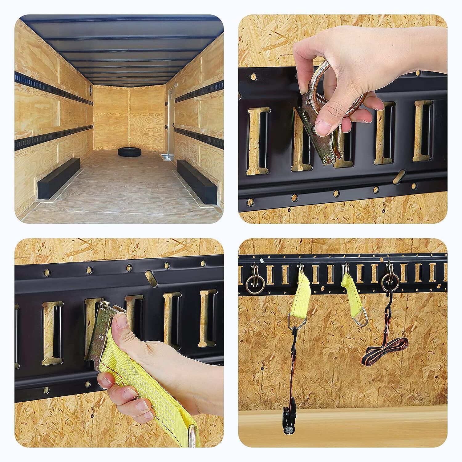 4 Pack 5ft Horizontal E-Track Rails for Enclosed Trailers, Trailer Bed ...