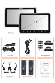 PUMPKIN Car Headrest 10.1" Dual Screen DVD Player with Upgraded Mount Bracket Support HDMI USB SD MP3 Region Free Last Memory